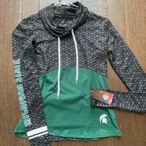 Colosseum Michigan State Funnel Neck Active Hoodie